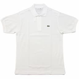 [LACOSTE MENS] ポロシャツ L1212 半袖 無地：001=WHITEイメージ