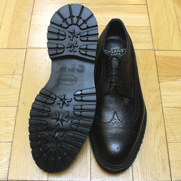 [CHEANEY] ウィングチップ イェルバートフト ビブラム：GRAIN BLACK