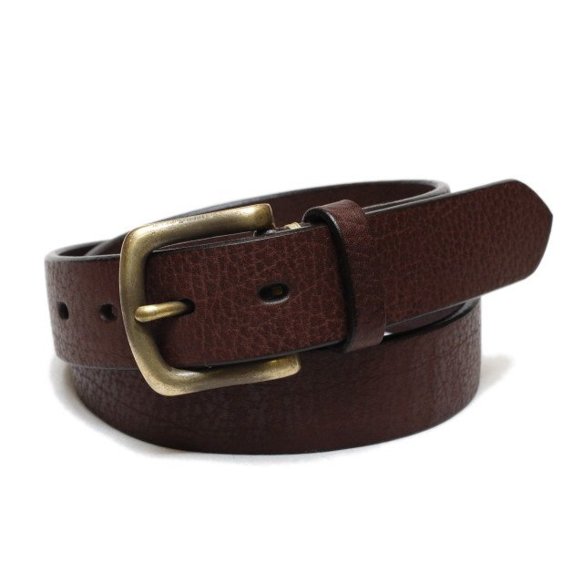 [Zodiac Leather] 栃木レザー手縫いベルト 33mm #8800：DARK BROWN