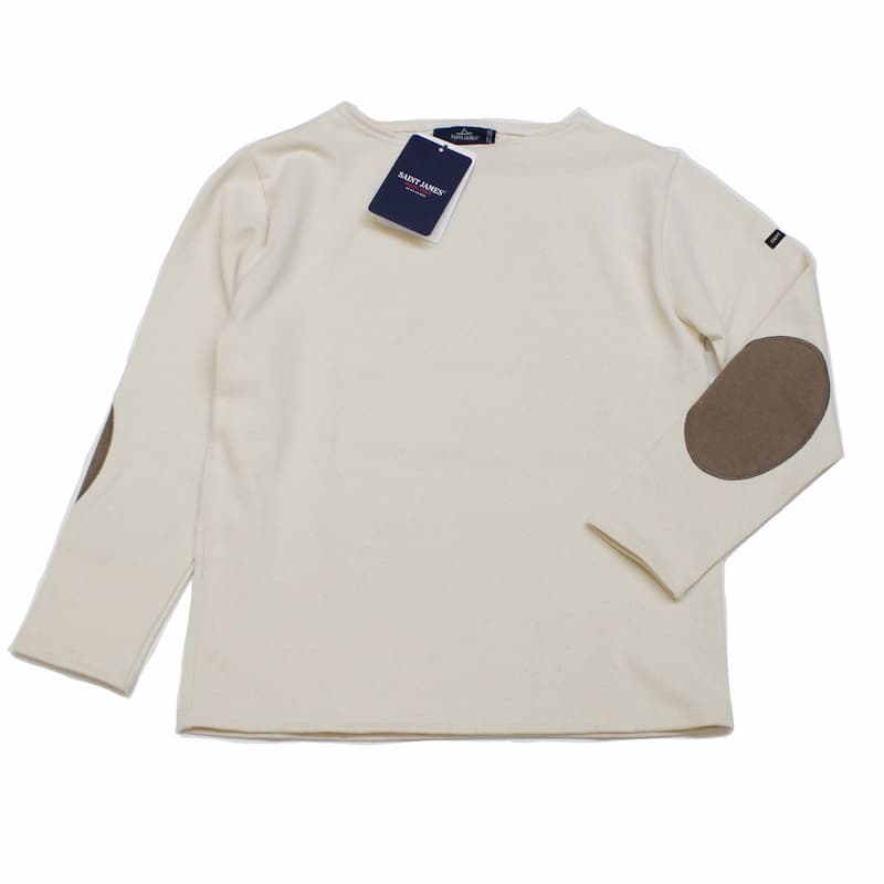 ※[SAINT JAMES] OUESSANT ELBOW PATCHウエッソンエルボーパッチ｜ECRUキナリ/ECORCE