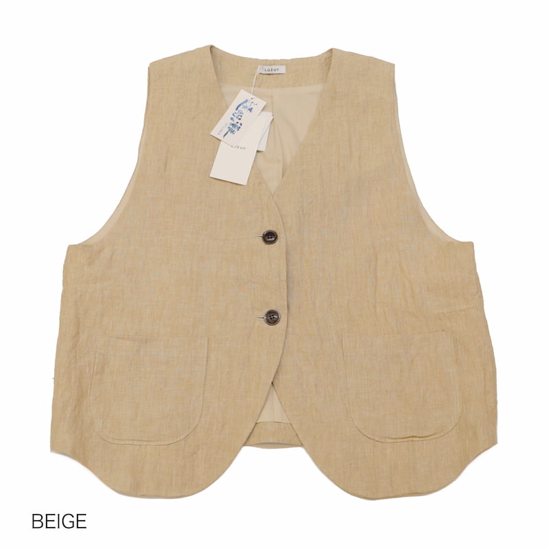 [LUEUF] 遠州灘リネンベスト｜R321002 /BEIGE /SUMIKURO