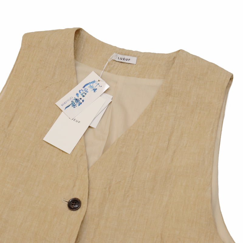 [LUEUF] 遠州灘リネンベスト｜R321002 /BEIGE /SUMIKURO