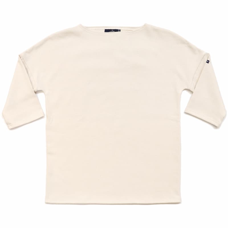 ※[SAINT JAMES] ウエッソン 七分袖ドロップショルダー 無地：ECRU(キナリ