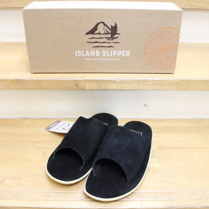 [ISLAND SLIPPER] PT705BHR シャワーサンダル スエード：BLACK SUEDE