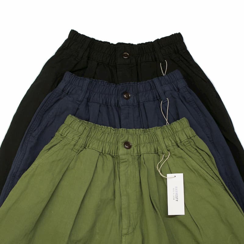 [HARVESTY] 二重織ツインクロップドサーカスパンツsize1(31アイボリー)(14グレージュ)(56モス)(68ネイビー)(19ブラック)｜A12005