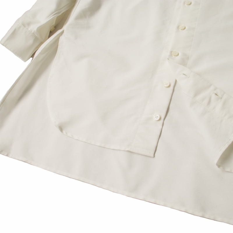 [HARVESTY] COOLMAX BAND COLLAR LONG SHIRTクールマックス バンドカラー ロングシャツ｜A32106 /11OFF WHITE