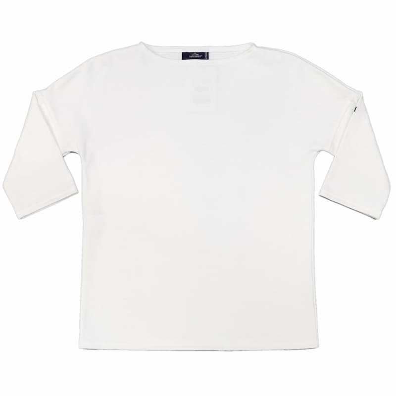 ※[SAINT JAMES] ウエッソン 七分袖ドロップショルダー 無地：NEIGE(白