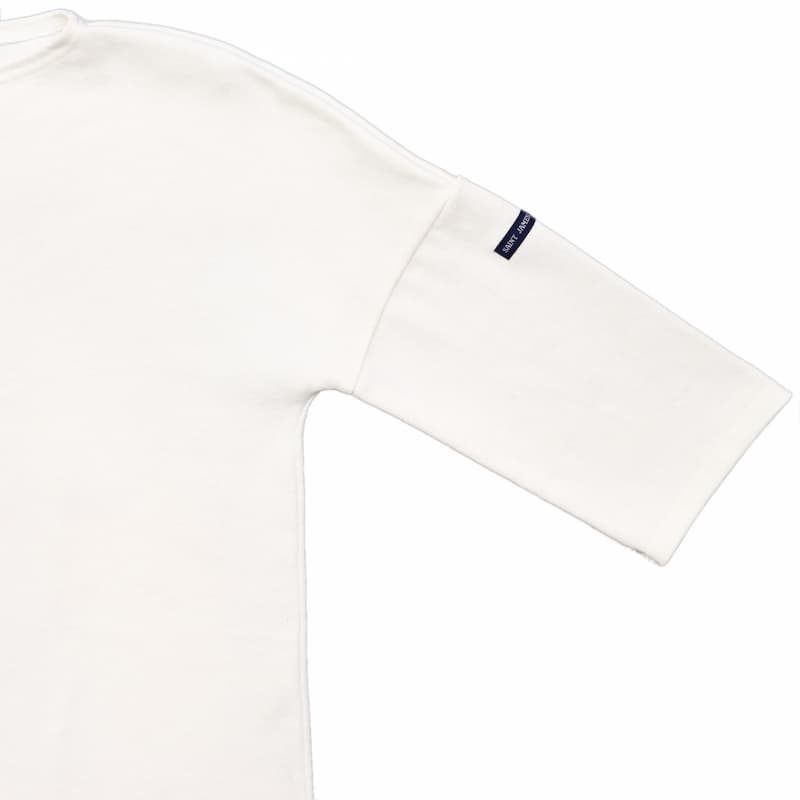 ※[SAINT JAMES] ウエッソン 七分袖ドロップショルダー 無地：NEIGE(白