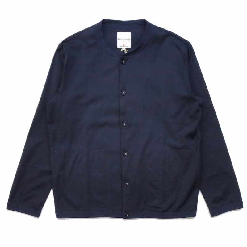 [RE clothing] スビンゴールドニットカーディガン：NAVY