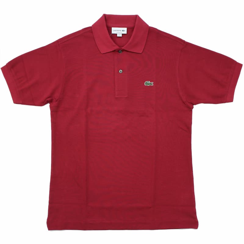 [LACOSTE MENS] ポロシャツ L1212 半袖 無地：476=BURGUNDY