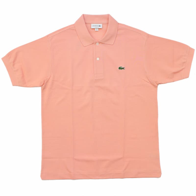 [LACOSTE MENS] ポロシャツ L1212 半袖 無地：5MM=CORAL