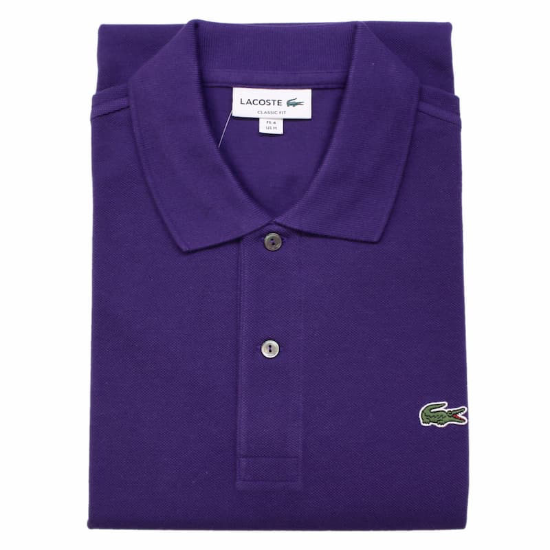 [LACOSTE MENS] ポロシャツ L1212 半袖 無地：C8Q=PURPLE