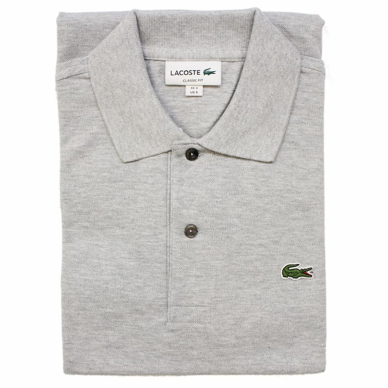 [LACOSTE MENS] ポロシャツ L1264 半袖 杢調：CCA=LIGHT GREY