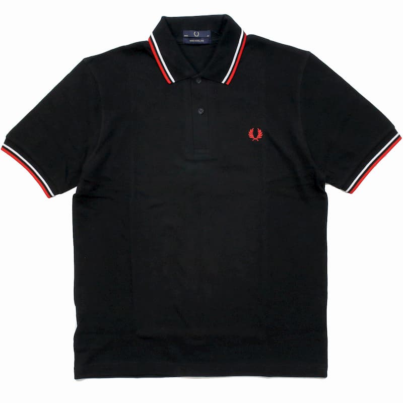 [FRED PERRY] ツインティップ フレッドペリーシャツ（ポロ）M12：186=BK/WH/BRD