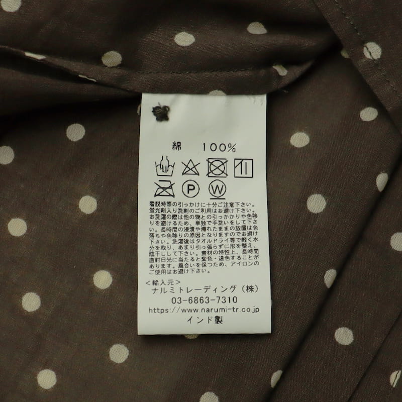 [SOIL]COTTON VOILE DOT PRINT GATHERED SHIRT｜NSL22011/ネイビー/グレー