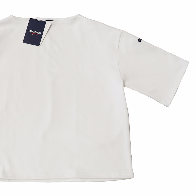 [SAINT JAMES] 20JC TEE LOOSE 五分袖Uドロップショルダー｜NEIGE白