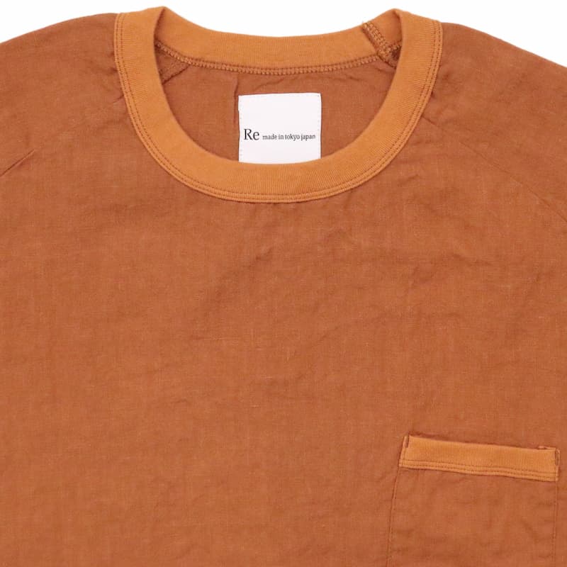 [RE clothing] フレンチリネン Tシャツ：ORANGE