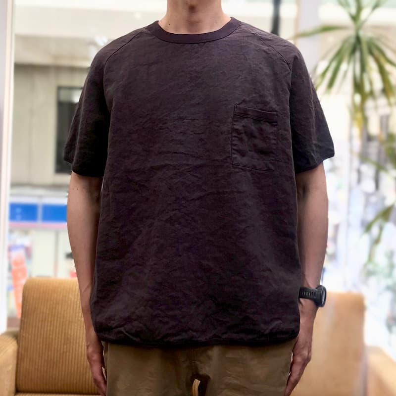 [RE clothing] フレンチリネン Tシャツ：BURGUNDY