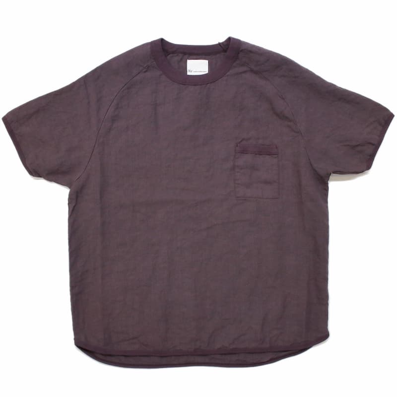 [RE clothing] フレンチリネン Tシャツ：BURGUNDY