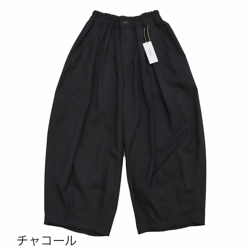 [HARVESTY]  T/R TROPICAL CROPPED CIRCUS PANTS｜A12219/18チャコール/19ブラック)