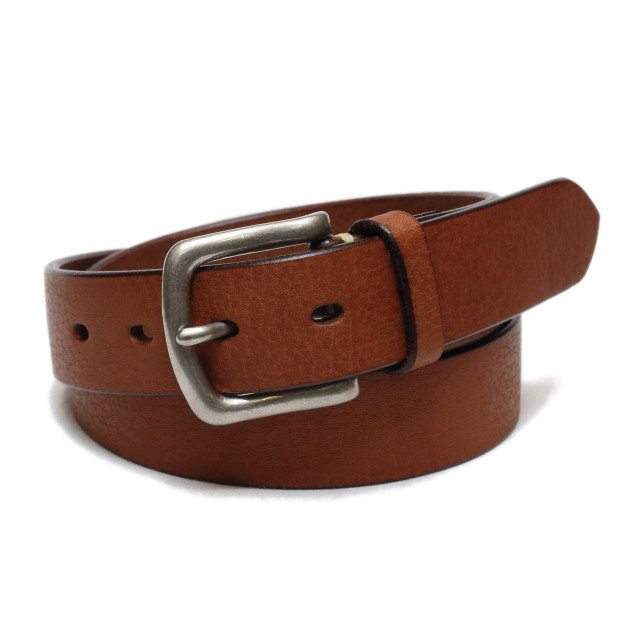 [Zodiac Leather] 栃木レザー手縫いベルト 33mm #8800：LIGHT BROWN