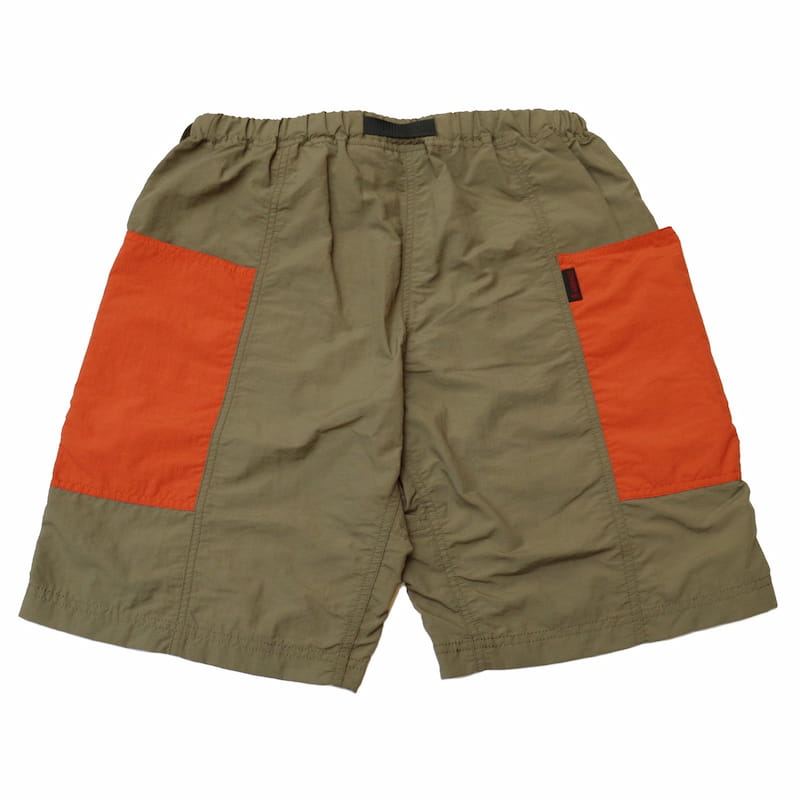 [Gramicci UNISEX] SHELL GEAR SHORTS水陸両用｜ASH OLIVE×TERRACOTTA｜GMP-21S040