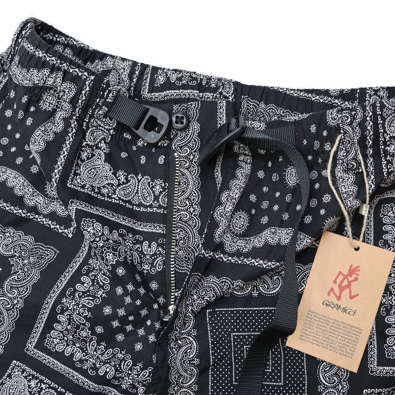 [Gramicci MENS] WEATHER ST-SHORTS｜BANDANA BLACK｜GMP-21S020