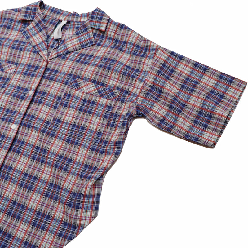 [Kelen] PORT CHECKオープンカラーシャツ | LKL23SBL2004 /BLUE