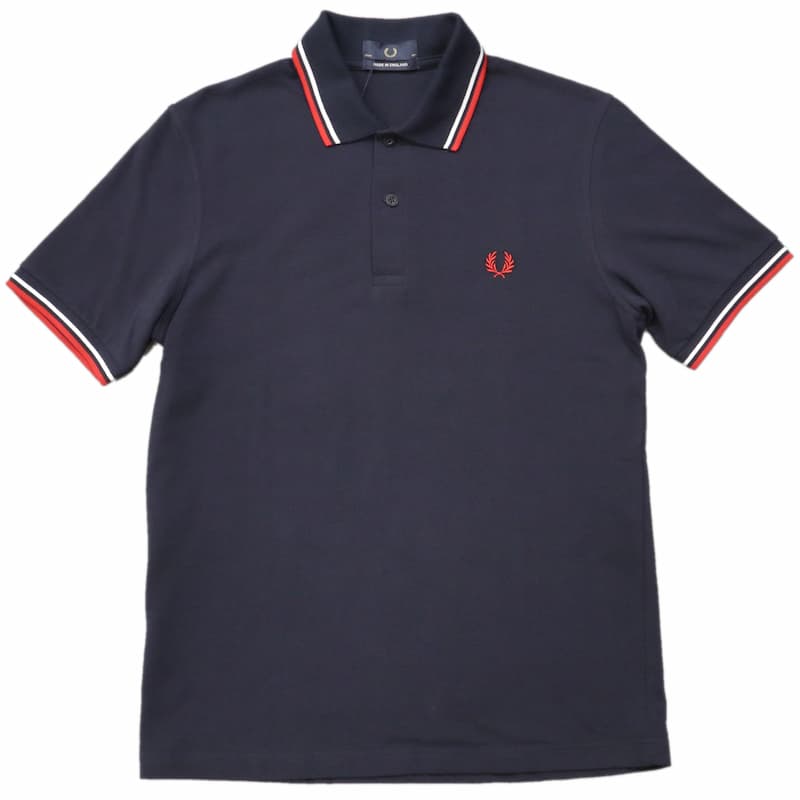 [FRED PERRY] ツインティップ フレッドペリーシャツ（ポロ）M12：471=NV/WH/RED