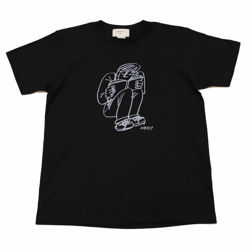 [HARVESTY] PRINTED T-SH メガネ｜A52209 /19ブラック