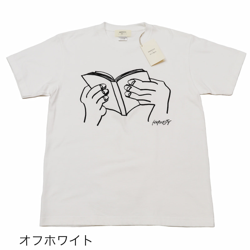 [HARVESTY] PRINTED T-SH 本｜A52207 /11オフホワイト/19ブラック