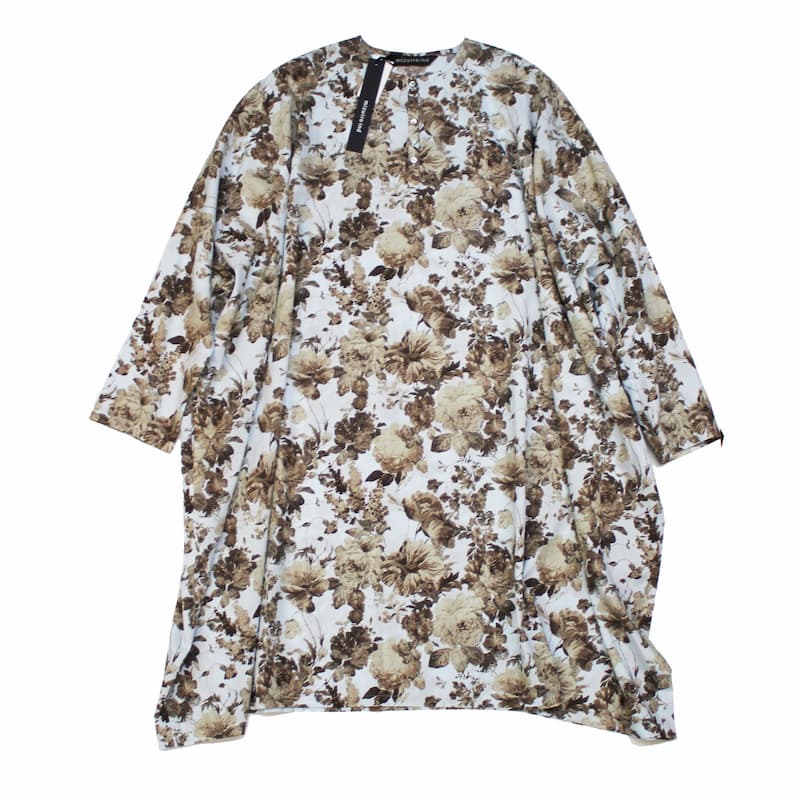 [mizuiro ind]flower print henry neck wide OP(30sax)｜3-259393