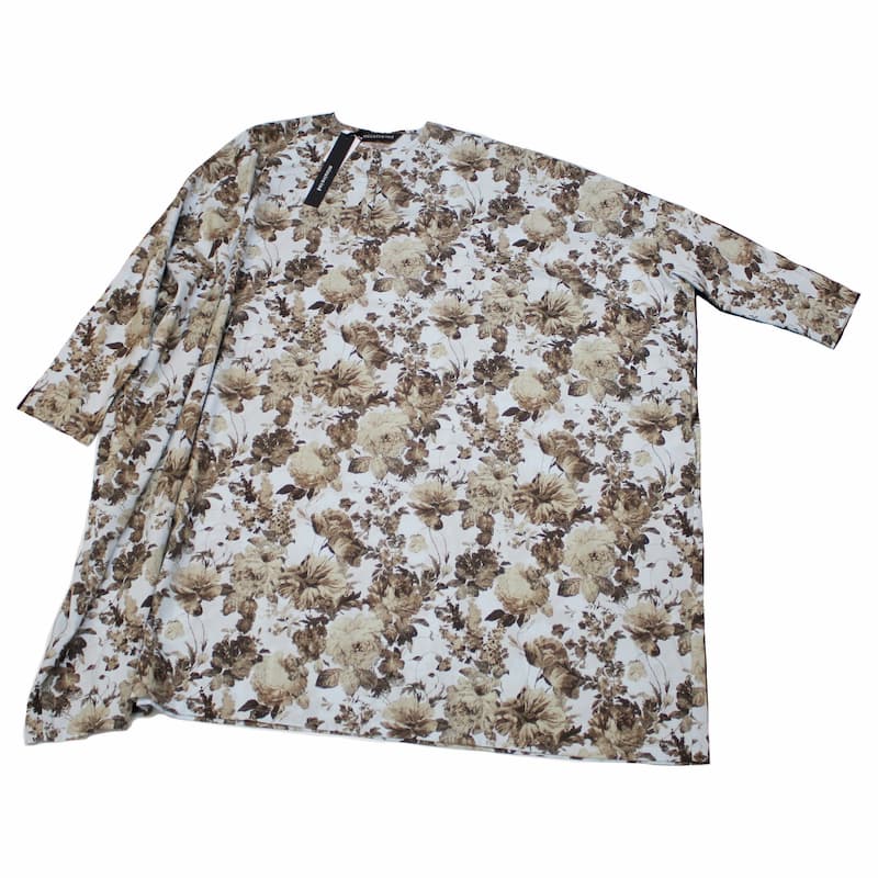 [mizuiro ind]flower print henry neck wide OP(30sax)｜3-259393