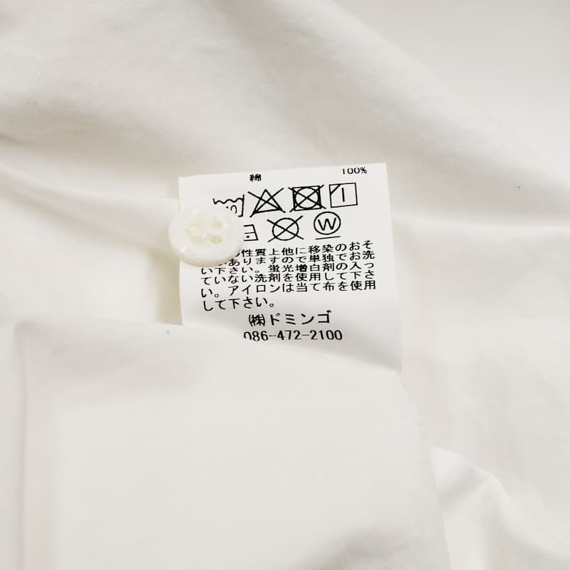 [D.M.G.] コットンタイプライタースタンドカラーシャツ｜16-0405X(318ホワイト)