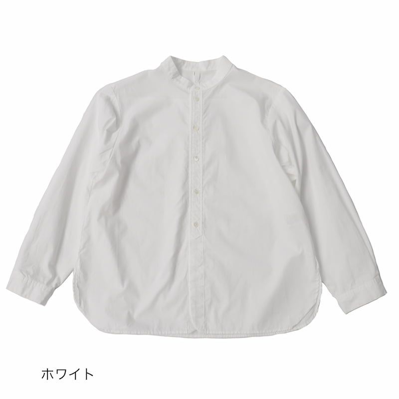 [LUEUF] コットンバンドカラーシャツ｜SA330410 /A.WHIT /C.NVY