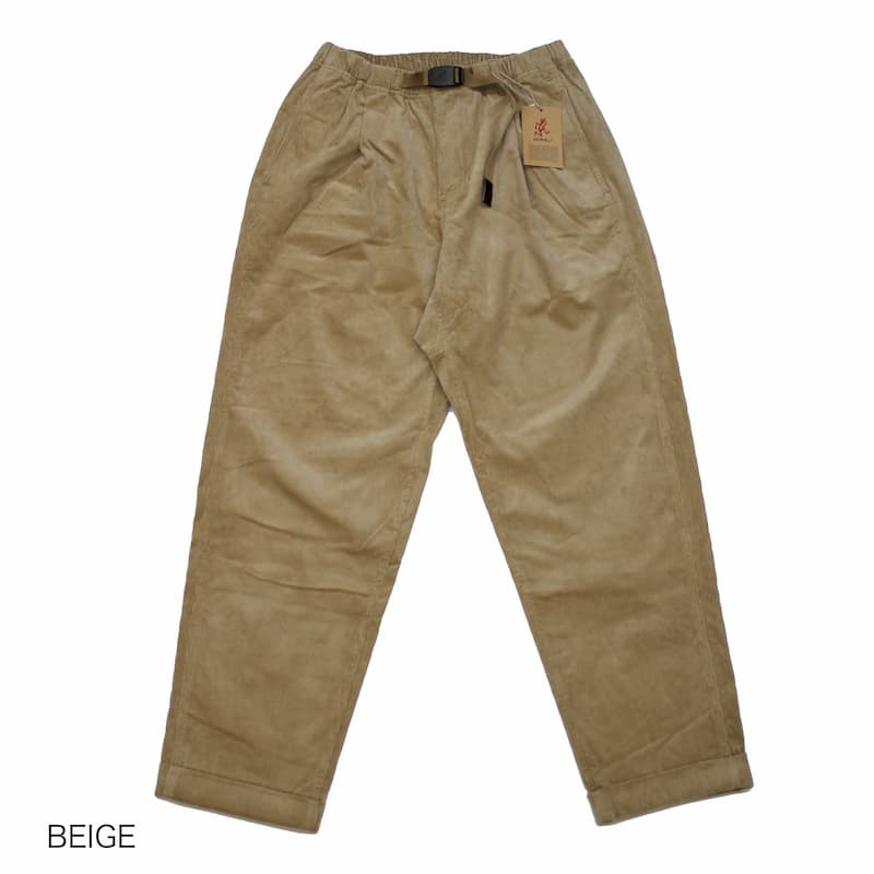 [Gramicci MENS] CORDUROY TUCK TAPERED PT｜GMP-20F021 /BEIGE/ CAMEL/ OLIVE/ CHARCOAL