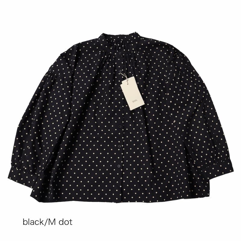 [SOIL]ドットプリントバンドカラーシャツ｜NSL21521 /black M dot /L dot