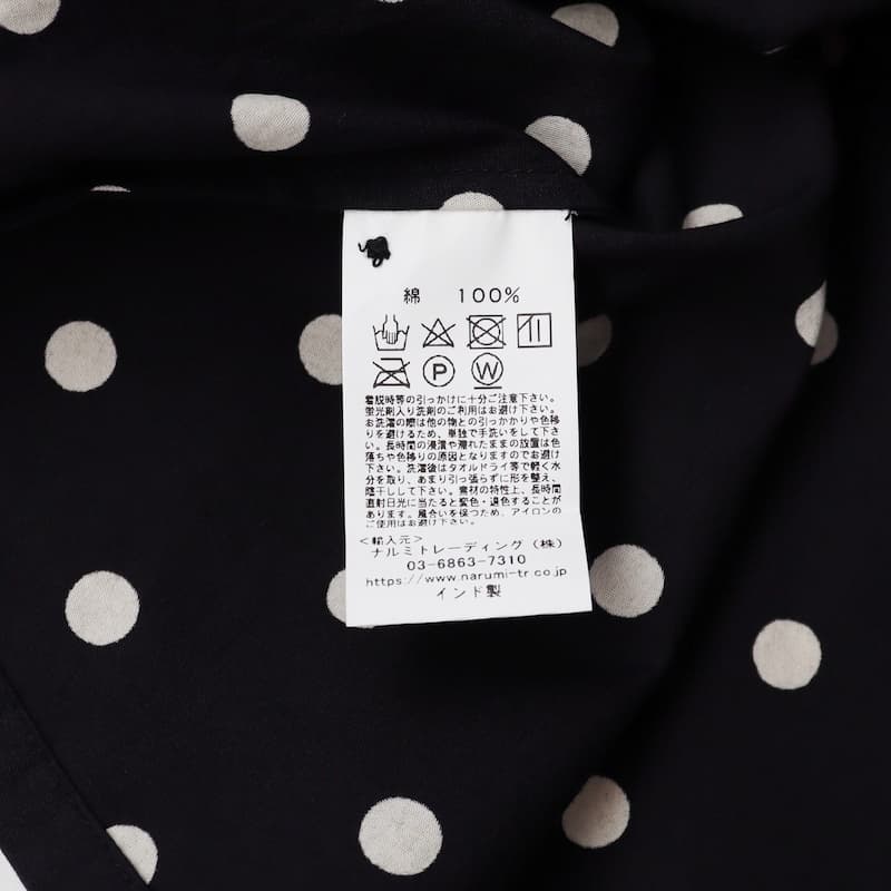 [SOIL]ドットプリントバンドカラーシャツ｜NSL21521 /black M dot /L dot