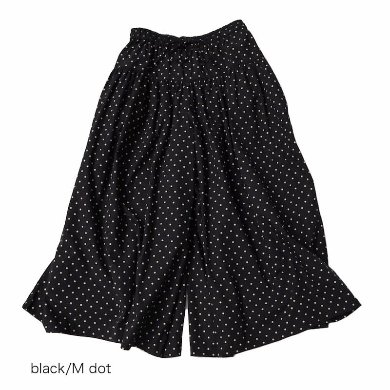 [SOIL]バックサイドギャザーキュロット｜NSL21525 /black M dot /L dot