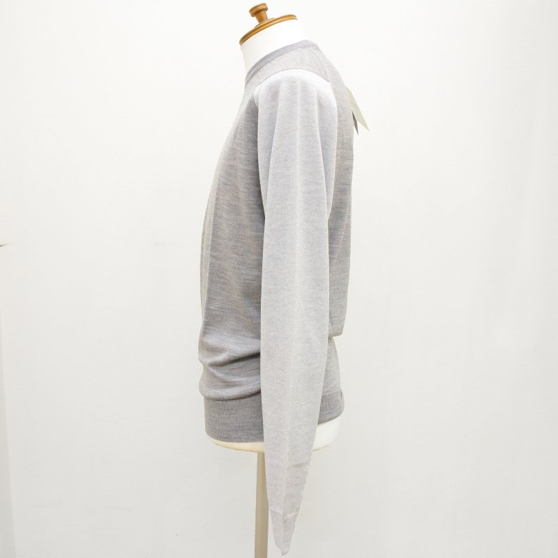 [JOHN SMEDLEY] HINDLOW（クルーネックプルオーバー）30G：SILVER×BARDOT GREY