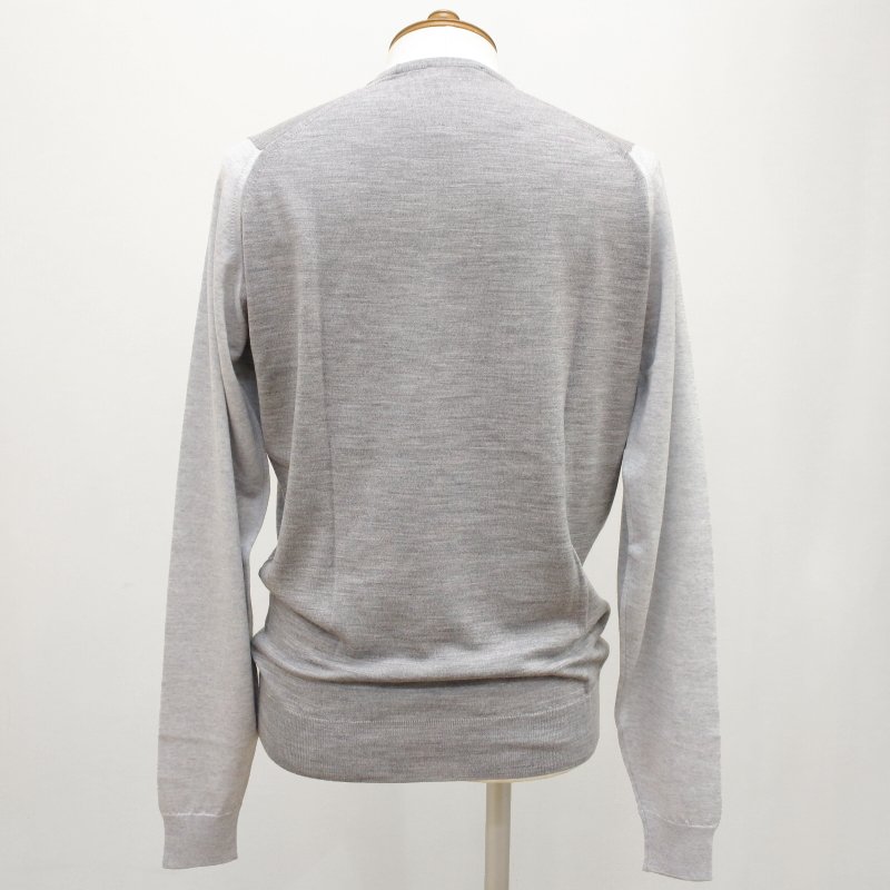 [JOHN SMEDLEY] HINDLOW（クルーネックプルオーバー）30G：SILVER×BARDOT GREY