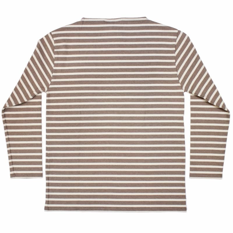 [SAINT JAMES] ウエッソン 長袖 ボーダー：ECORCEグレージュ×ECRUキナリ