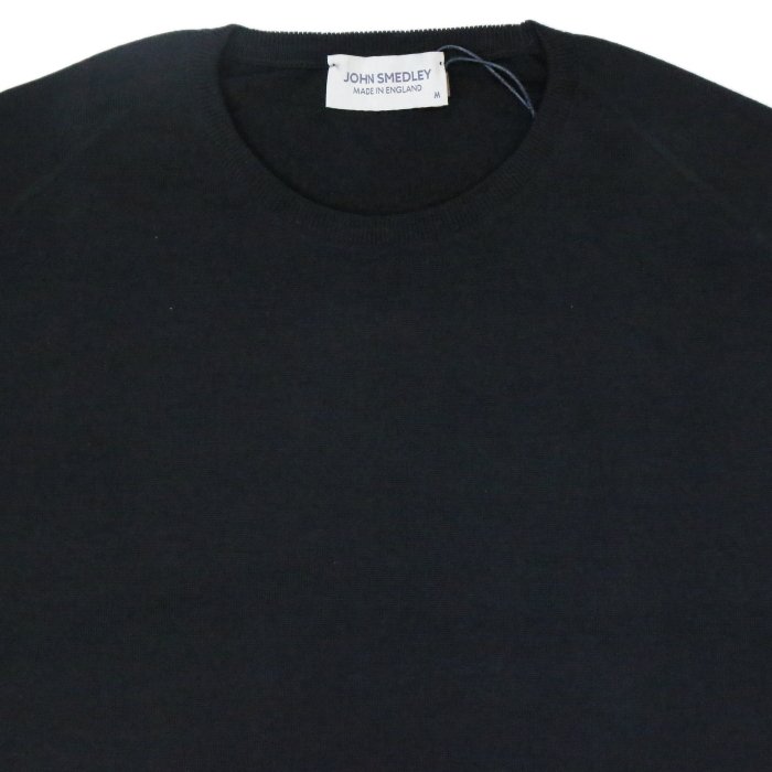 [JOHN SMEDLEY] ルンディ（クルーネックプルオーバー）30G：BLACK