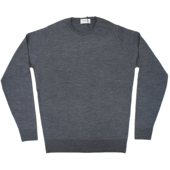 [JOHN SMEDLEY] ルンディ（クルーネックプルオーバー）30G：CHARCOAL