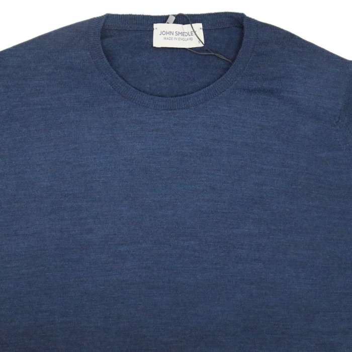 [JOHN SMEDLEY] ルンディ（クルーネックプルオーバー）30G：INDIGO