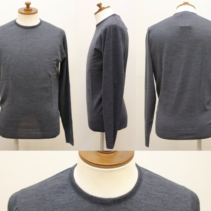 [JOHN SMEDLEY] ルンディ（クルーネックプルオーバー）30G：CRIMSON FOREST