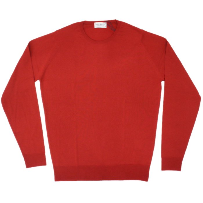 [JOHN SMEDLEY] ルンディ（クルーネックプルオーバー）30G：CRIMSON FOREST