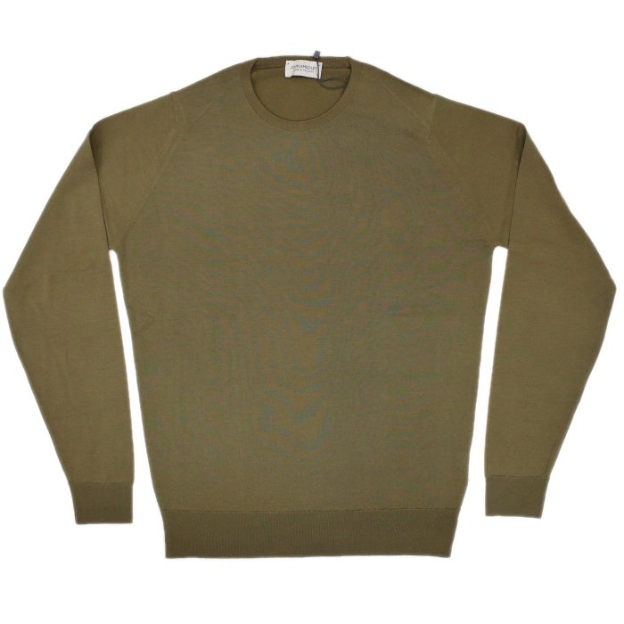 [JOHN SMEDLEY] ルンディ（クルーネックプルオーバー）30G：KIELDER GREEN