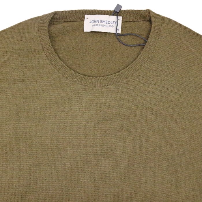 [JOHN SMEDLEY] ルンディ（クルーネックプルオーバー）30G：KIELDER GREEN