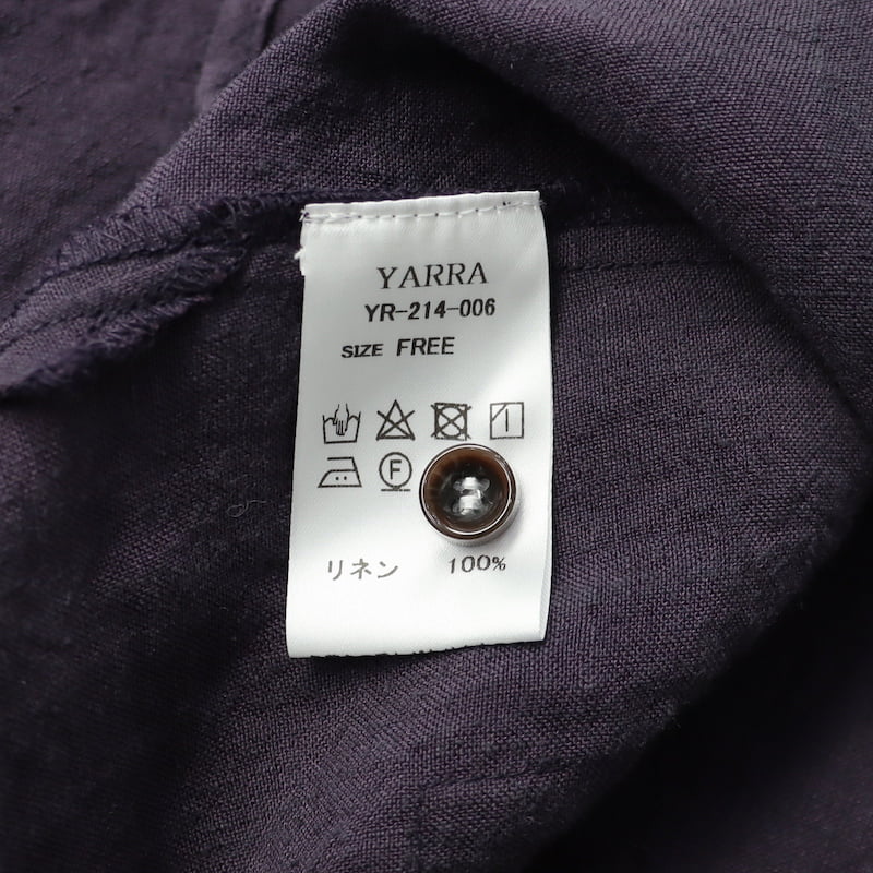 [YARRA] 前開きリネンチュニックシャツ｜YR-214-006 /81ライトグレー/72ダークパープル